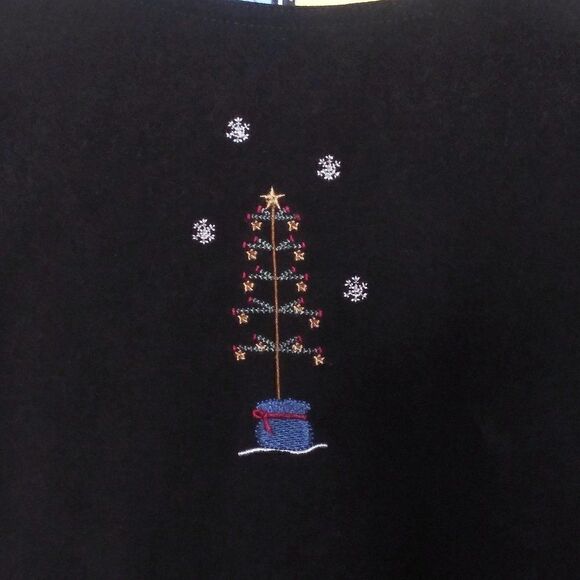 CHRISTOPHER & BANKS Faux Suede Christmas Embroidered Maxi Dress Pockets Sz L VTG - Picture 6 of 8